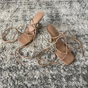 Gianni Bini Tan Lace-Up Heels